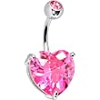 October 14mm Heart Solitaire Birthstone Belly Ring