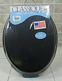 GINSEY CLASSIQUE ELONGATED CUSHION SOFT PADDED TOILET SEAT - BLACK