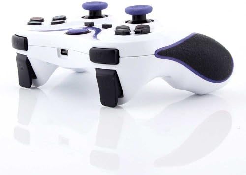Wireless Bluetooth Game Pad Controller for Sony Playstation 3 (1 Pack), White-blue