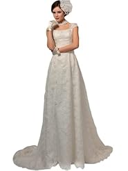 Fitted Sequined Lace  Dress with a Chapel Train 