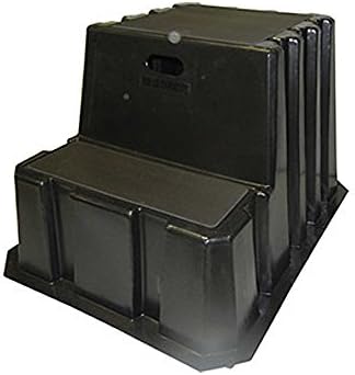 Diversified Plastics Nestable Stepping Stand - Two Steps - 32-1/4"Wx25-3/4"Dx20-1/2"H - Black - Black