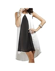 Cocktail Chiffon/Polyester Sleeveless Asymmetric Colorblocking Summer Club Dress/Homecoming Dress/Prom Dress/Wedding Dress 