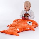 (マサリン)Masaling ベビーカーシュラフ　ベビー ふとん　 赤ちゃんの寝袋 　毛布 　お出かけ　新生児　寒さ対策　可愛いサメ (オレンジ)