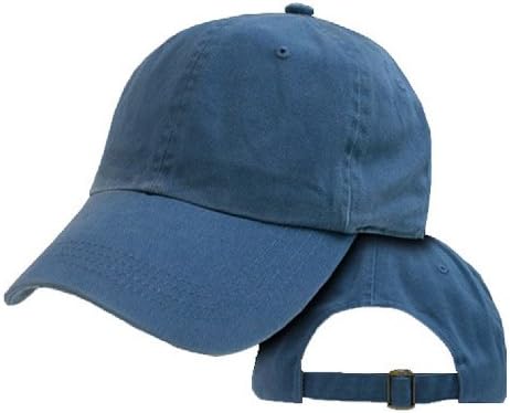 Indigo Blue Washed Polo Style Adjustable Low Profile Baseball Cap Hat