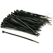 100 Black Nylon Cable Zip Ties Self Locking 2.5mm x 4"
