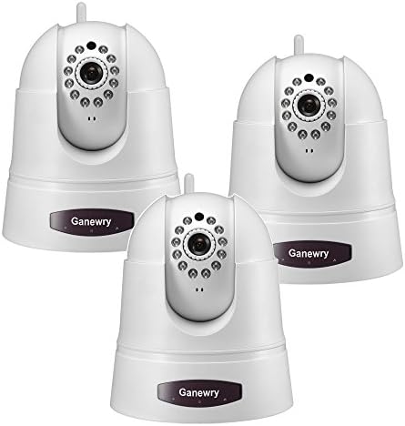 Ganewry 3-Pack 1080x720p Network/IP Camera, 802.11n Wireless, Two-Way Audio, Night Vision, (PS3, White)