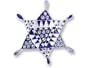 Crystal Star Of David Silver and Enamel Pin