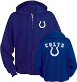 Indianapolis Colts Blue Touchback II Full Zip Hooded Sweatshirt - X-Large