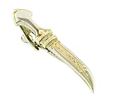 Rhodium plated and gold plated dagger tie clip with presentation box