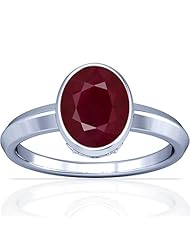 Platinum Oval Cut Ruby Womens Astrological Ring