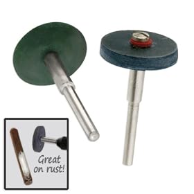 Buy 2pc Diamond-in-Rubber Emery Disc Set - Fits Dremel - Metal, Glass, Tile, Stone by Jeweler's Tools now!
