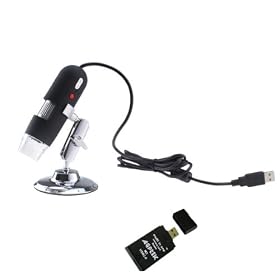 800X 2MP 8-LED USB 2.0 Digital Microscope endoscope With Tripod Plus AGPtek USB All-in-one Card Reader