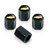 Chevrolet Solid Gold Logo Black Tire Stem Valve Caps