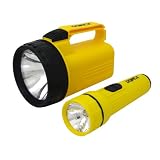 Dorcy 41-2802 40-Lumen 6V / 2D LED Flashlight Combo with Batteries, 2-Pack, Yellow