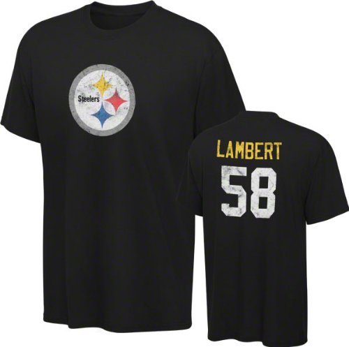Jack Lambert Youth 8-20 Pittsburgh Steelers Black Reebok Name & Number T-Shirt