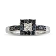 1/3ct Black And White Diamond Engagement Ring In Sterling Silver&nbsp;&nbsp;by 