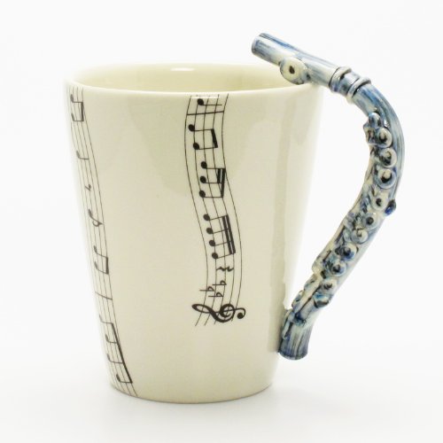 Flute Mug 00001 Musical Ceramic 3D Cup Handmade Music Lover Gifts