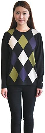 Sue Sue C Women's Diamond Colour Blocks Pullover Sweater M