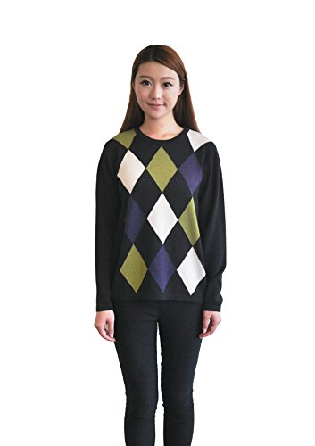 Sue Sue C Women's Diamond Colour Blocks Pullover Sweater M