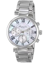 Kenneth Cole New York Womens KC4971 Classic Silver Dial Roman Numeral Silver Bracelet Watch