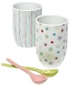 Yedi Houseware Classic Coffee and Tea Candies Teacups with Spoons, Set of 2