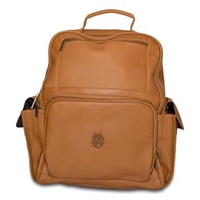MLB Pangea Tan Leather Computer Back Pack - 2012 All Star Game