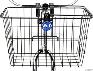 Wald 3133 Front Quick Release Bicycle Basket with Bolt on Clamp (14.5 x 9.5 x 9, Black)