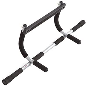Ultrasport 4-in-1 Upper Body Workout Bar / Door Bar / Exercise Bar / Doorway Pull Up Bar - Silver/Black