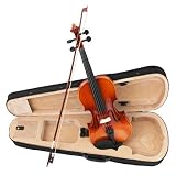 Maple Wood 4/4 Violin with Bow, Free Case, and Accessories