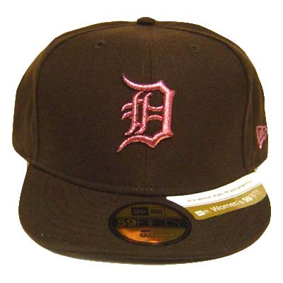 MLB DETROIT TIGERS BROWN HAT CAP FIT SIZE 7 LADY WOMEN