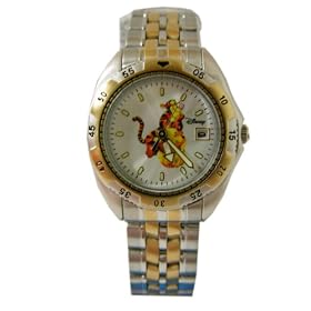 Disney's Winnie the Pooh "Pooh and Tigger" Women's Silver with Gold Accent Watch - Timepiece