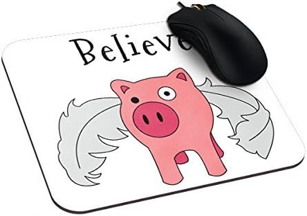 Urdesigner Customized Rectangle Non-Slip Rubber Mousepad Pink Flying Pig Probability Farmer Gaming Mouse Pad 9.25X7.75 Inch