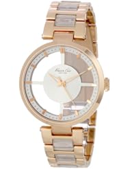 Kenneth Cole New York Womens KC4759 Transparent Classic Round See-Thru Dial Watch
