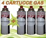 4 CARTUCCE CON VALVOLA BUTANO CUCINA...