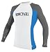 O'Neill Wetsuits Youth Skins Long Sleeve Crew, White/BaliBluee/Graphite, 6