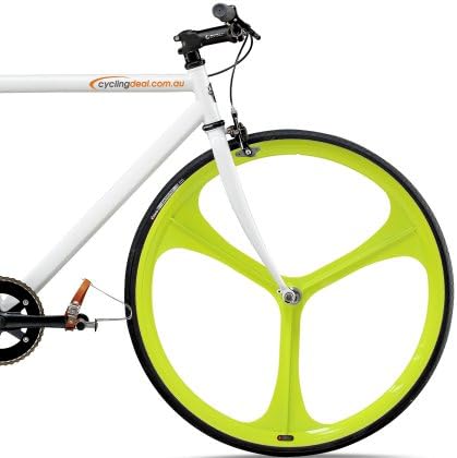 3 Spoke 700c Fixie Single Speed Road Bike Wheel Front Yellow