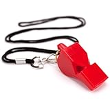 Crown Sporting Goods Ultra Loud High Pitch Red Plastic Whistle