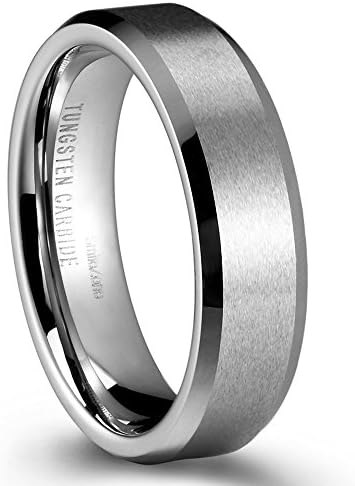SmileZone Men's Wedding Band 6mm Tungsten Ring in Comfort Fit Matte Finish Life Time Warranty 11.5