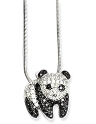 Sterling Silver & CZ Brilliant Embers Panda Necklace