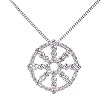 Sterling Silver Necklace Pendant, Buddhism with CZ