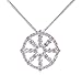 Sterling Silver Necklace Pendant, Buddhism with CZ