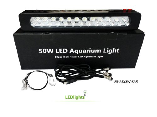 Aqua Pro 75W (25x3W) CREE LED Aquarium Reef Tank Coral Light White/Blue Aluminum