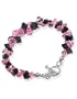 Made with Swarovski Elements� Pink & Black Cluster Style Austrian Crystal Bracelet in .925 Sterling Silver with Toggle Clasp 7.5"