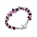 Made with Swarovski Elements� Pink & Black Cluster Style Austrian Crystal Bracelet in .925 Sterling Silver with Toggle Clasp 7.5"