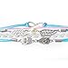 AONIMEI Fashion Lady Retro Infinity Wings Owl Strands Suede Rope Bracelet Gift