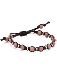 Tai Pink Beaded Stones with Gold-Plated Accent Beads Bracelet