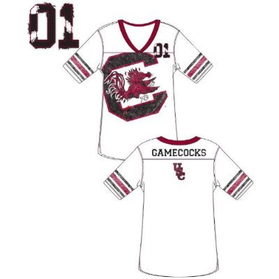South Carolina Gamecocks USC NCAA Ladies White Away Jersey Small
