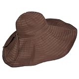 BROWN WIDE 8 SHAPEABLE BRIM PACKABLE FLOPPY HAT