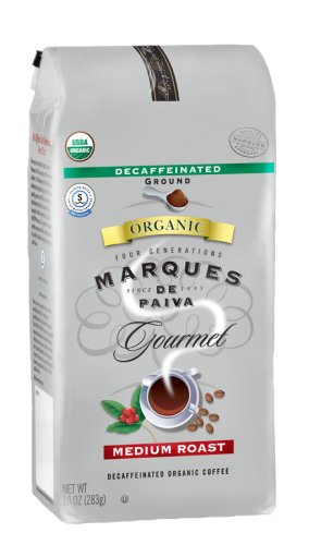 Marques De Paiva Medium Roast, 100% USDA Organic Decaf, Swiss Water  Process Ground Coffee, 10-Ounce Bags (Pack of 4)
