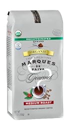 Marques De Paiva Decaf Medium Roast Organic Ground Coffee, 10-Ounce Bags (Pack of 4)